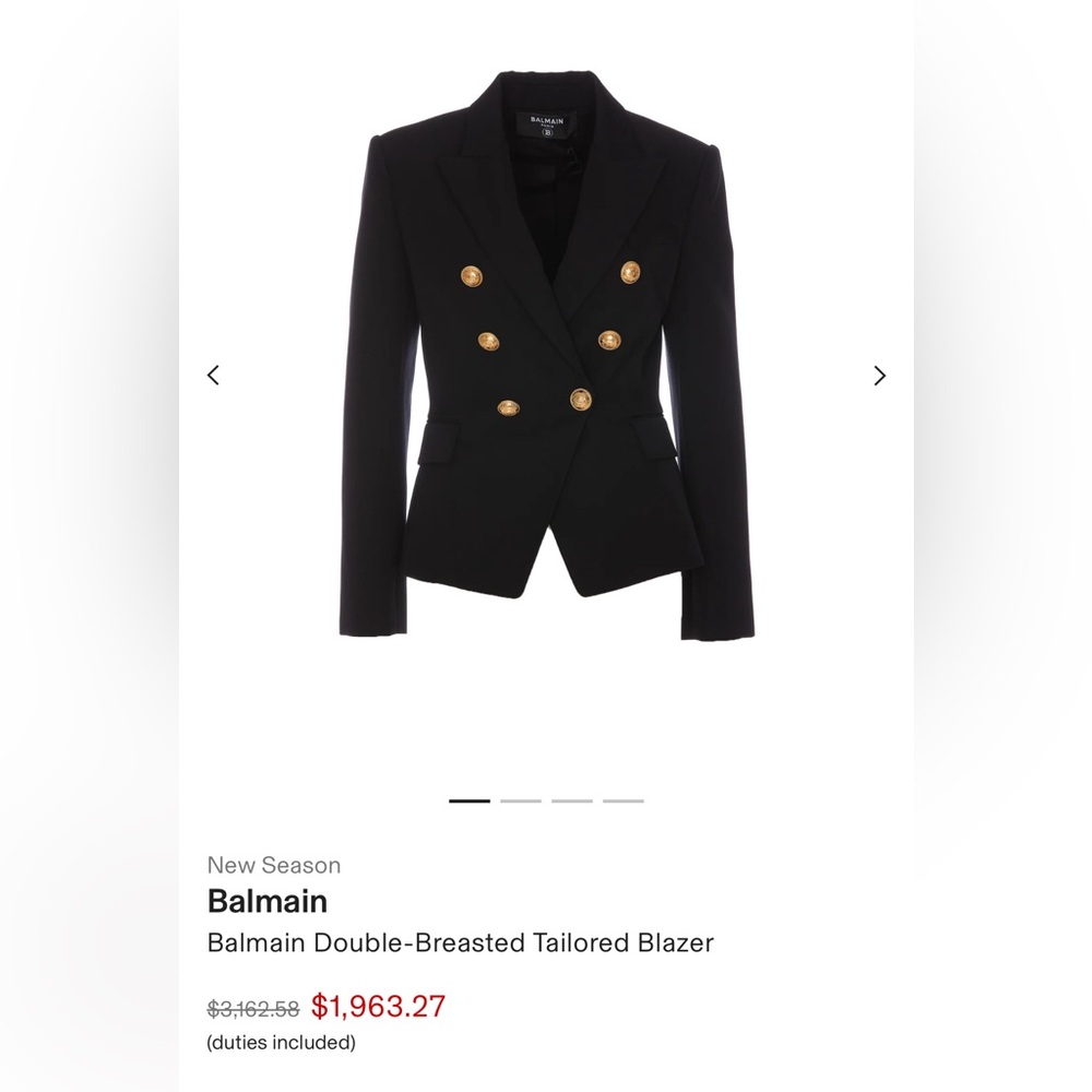 Balmain Black Blazer with Gold Buttons